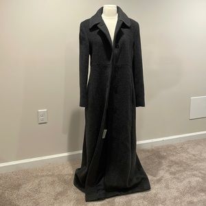 Vintage Searle women’s button down dark gray wool coat.